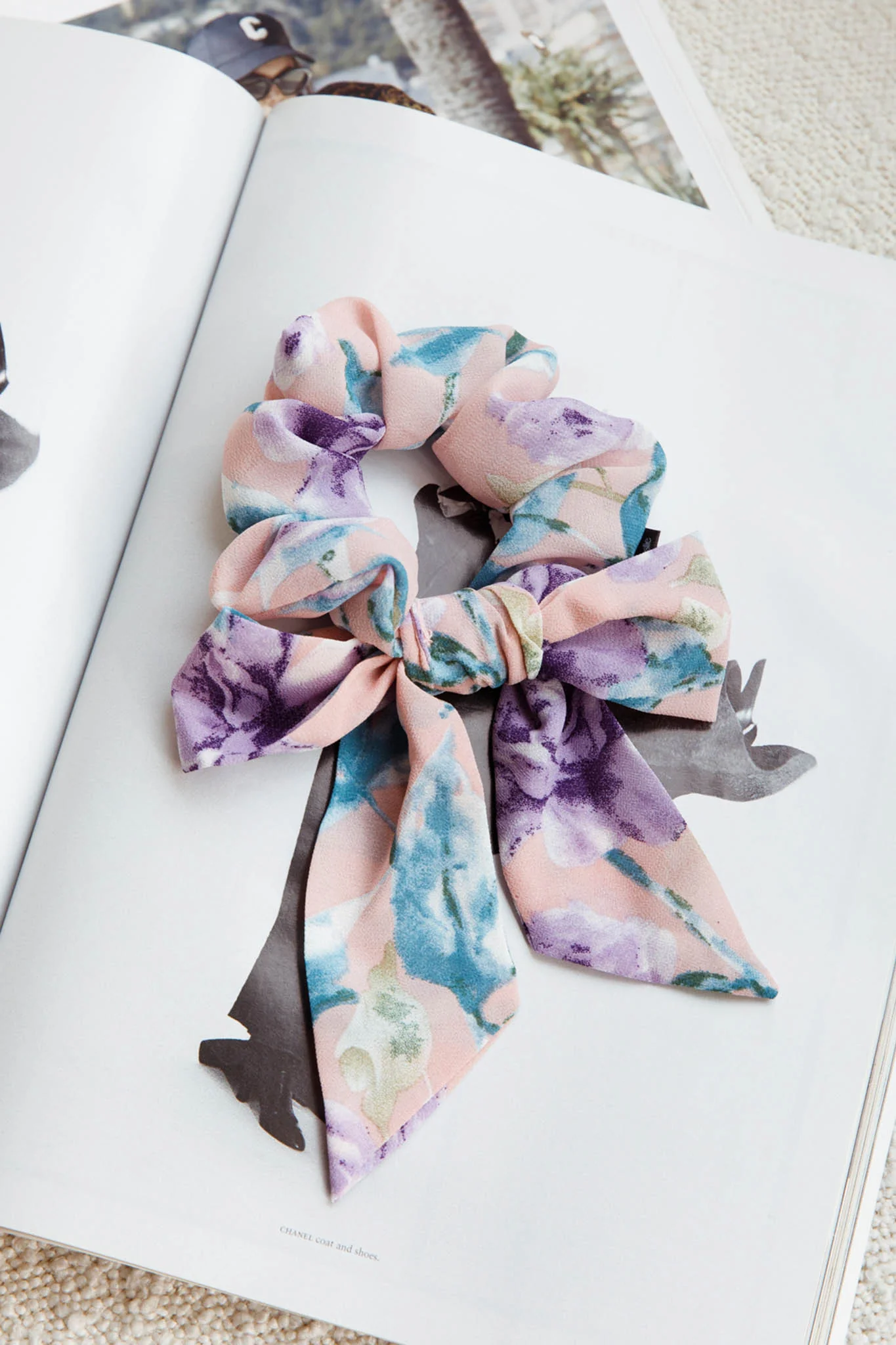 Bow Scrunchie Floral Blush - Sonourner