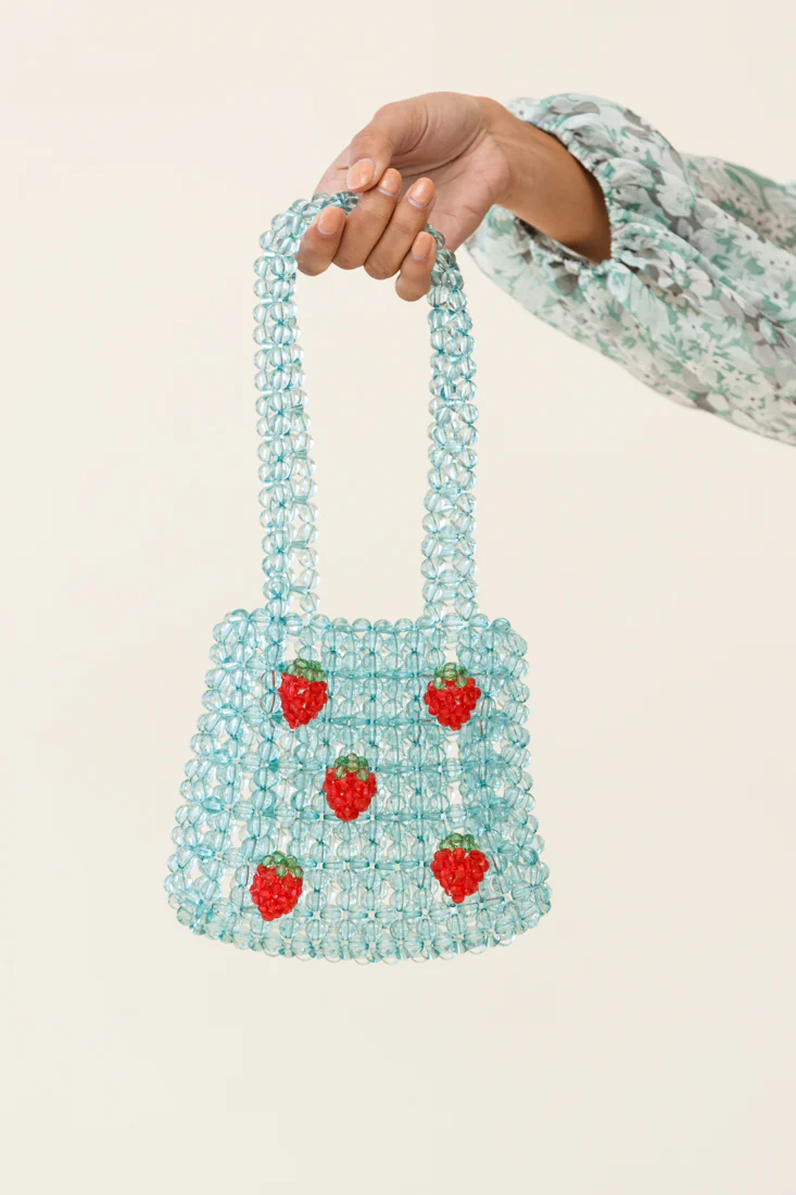 Taryn Beaded Berry Bag Blue - Sonourner