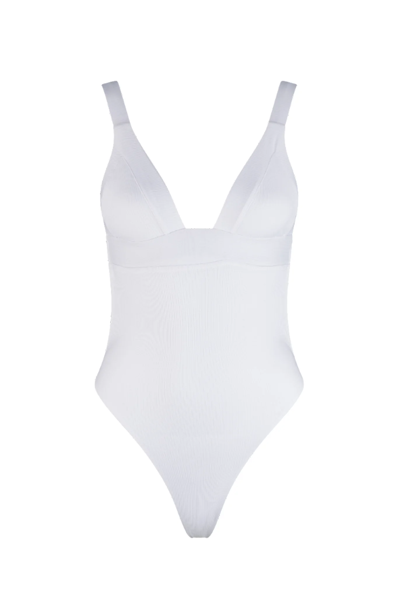 VDM The Label Olivia White Rib One-Piece Swimsuit - Sonourner