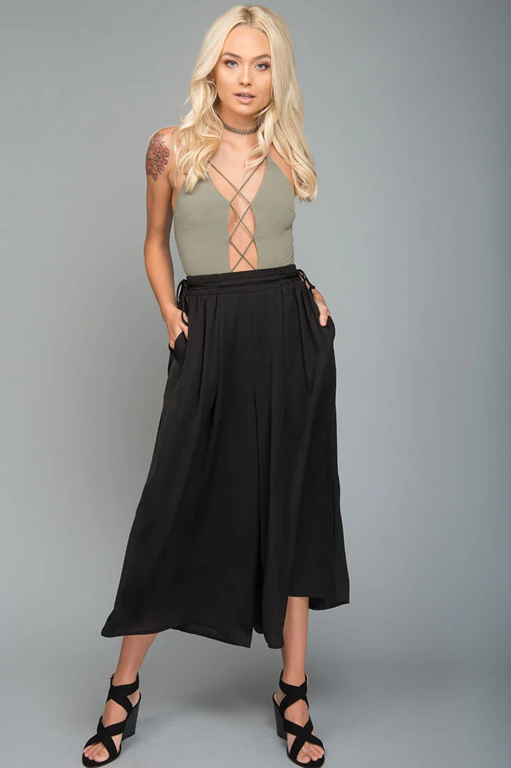 Lucy Loose Fit Wide Leg Pants Black - Sonourner