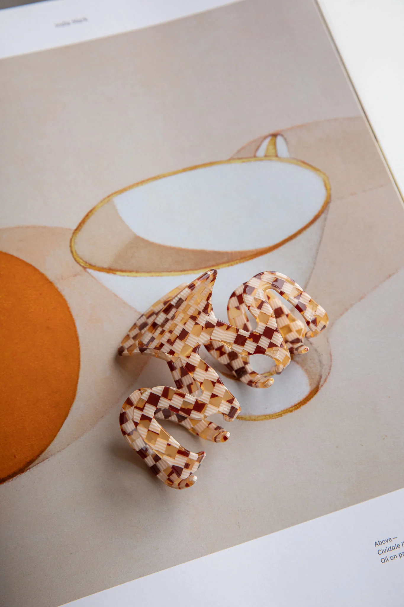 Harley Checkered Hair Clip Brown - Sonourner