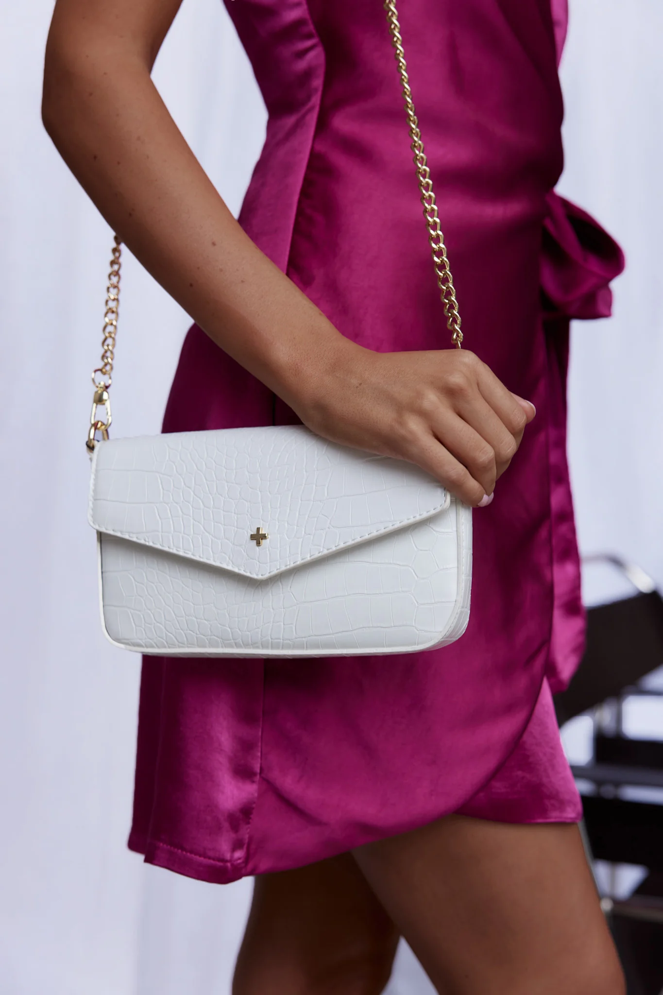 Peta And Jain Munroe Embossed Flap Bag White - Sonourner
